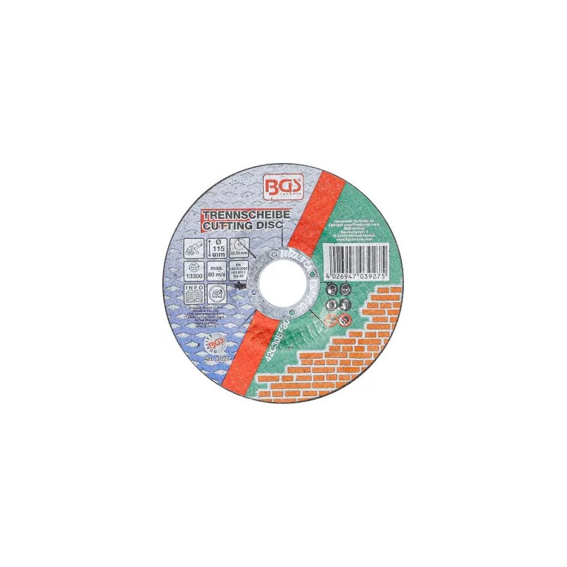 Disque à couper pour pierre | Ø 115 x 2,5 x 22,2 mm | type 42 Disque à couper pour pierre | Ø 115 x 2,5 x 22,2 mm | type 42
