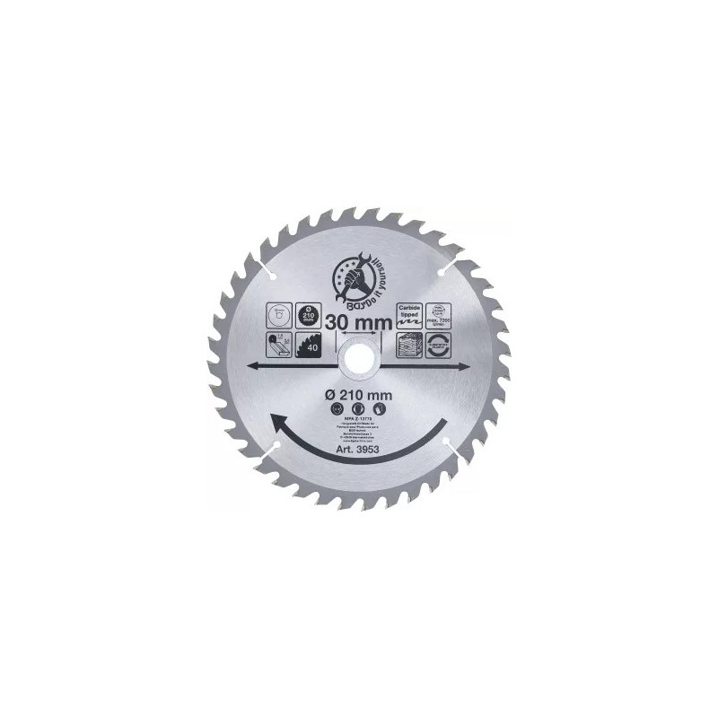Lame de scie circulaire en métal dur | Ø 210 x 30 x 2,6 mm | 40 dents Lame de scie circulaire en métal dur | Ø 210 x 30 x 2,6 mm | 40 dents