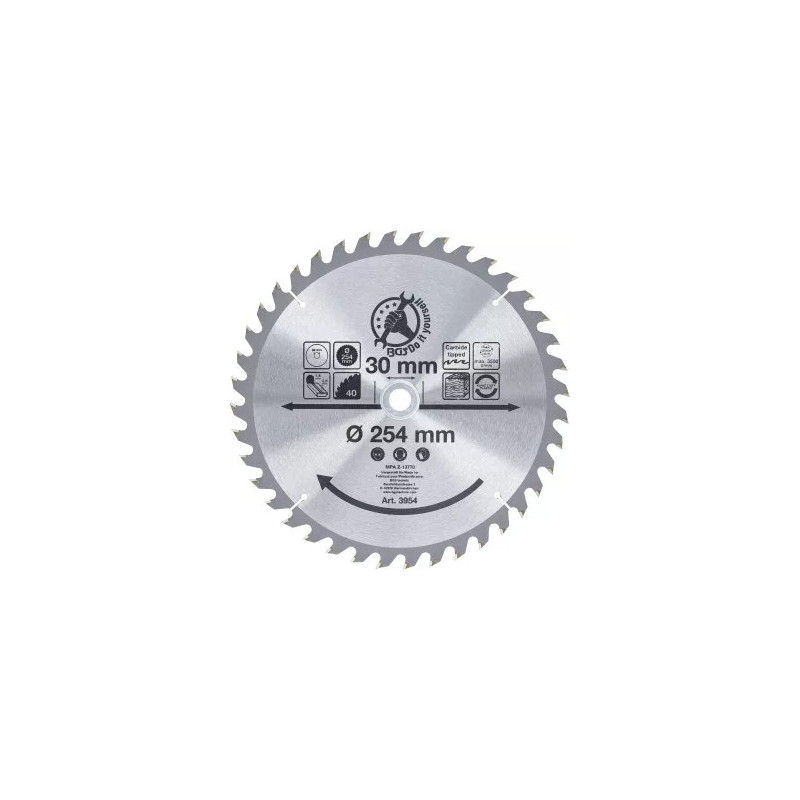 Lame de scie circulaire en métal dur | Ø 254 x 30 x 3,2 mm | 40 dents Lame de scie circulaire en métal dur | Ø 254 x 30 x 3,2 mm | 40 dents