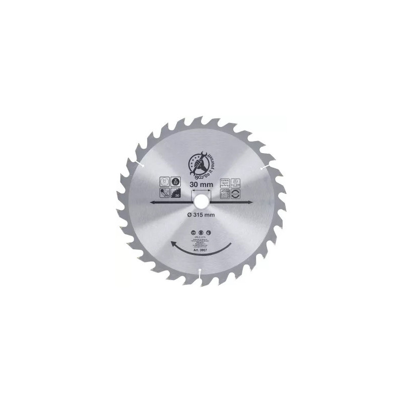 Lame de scie circulaire en métal dur | Ø 315 x 30 x 3,0 mm | 30 dents Lame de scie circulaire en métal dur | Ø 315 x 30 x 3,0 mm | 30 dents