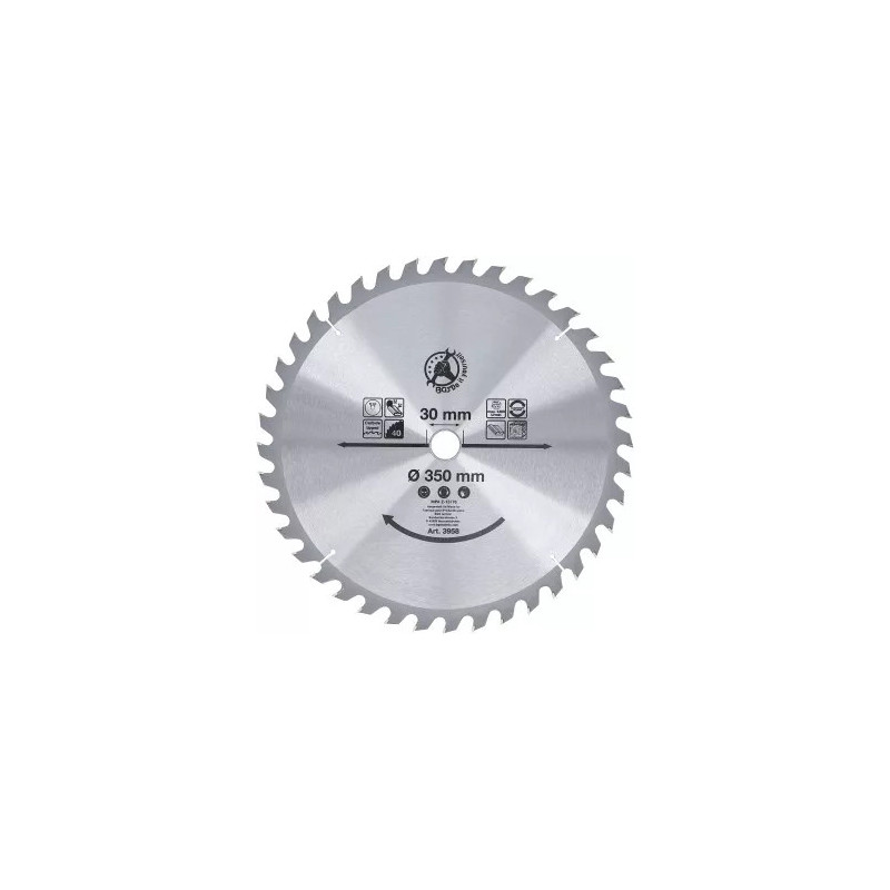 Lame de scie circulaire en métal dur | Ø 350 x 30 x 3,4 mm | 40 dents Lame de scie circulaire en métal dur | Ø 350 x 30 x 3,4 mm | 40 dents
