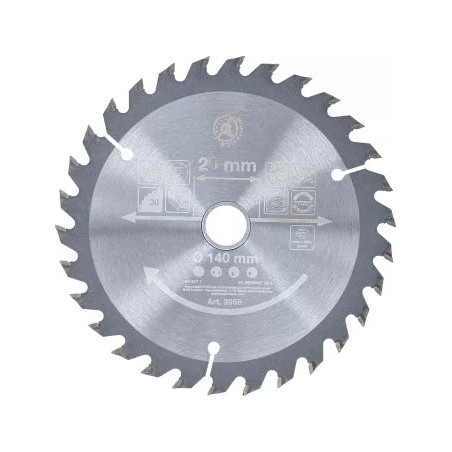 Lame de scie circulaire en métal dur | Ø 140 x 20 x 2,3 mm | 30 dents