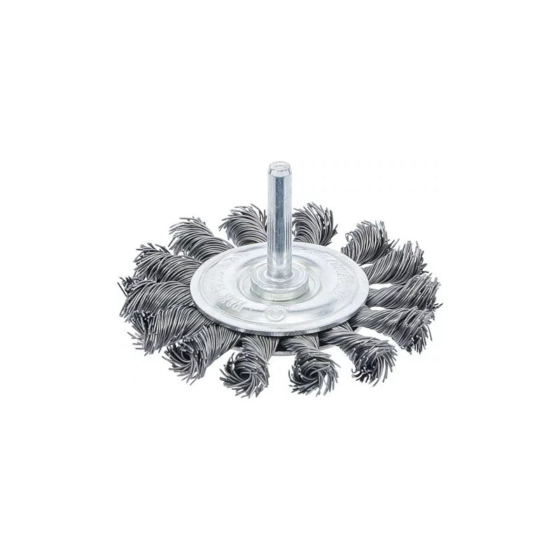 Brosse plate | arbre d'entraînement 6 mm | tressée | Ø 75 mm Brosse plate | arbre d'entraînement 6 mm | tressée | Ø 75 mm