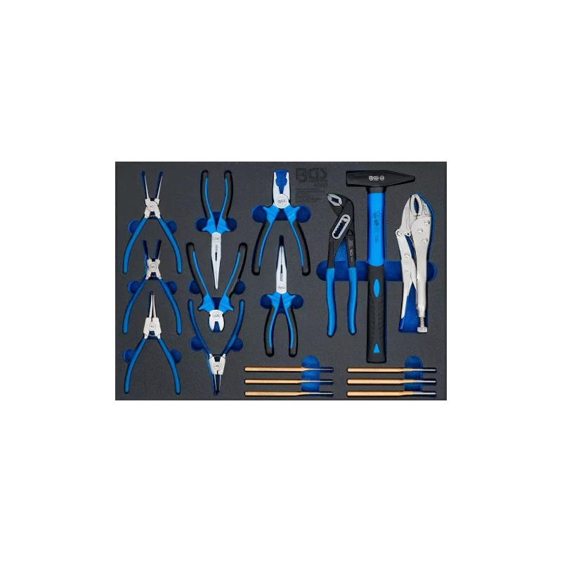 Insert de servante d’atelier 3/3 : Jeu de marteaux, pinces, chasse-goupilles | 17 pièces Insert de servante d’atelier 3/3 : Jeu de marteaux, pinces, chasse-goupilles | 17 pièces