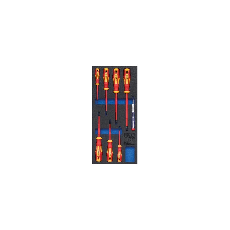 Insert de servante d'atelier 1/3 : Jeu de tournevis VDE | 8 pièces Insert de servante d'atelier 1/3 : Jeu de tournevis VDE | 8 pièces