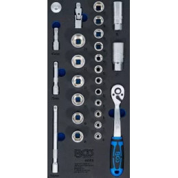 Insert de servante d'atelier 1/3 : Jeu de clé à douilles | 10 mm (3/8) | 26 pièces