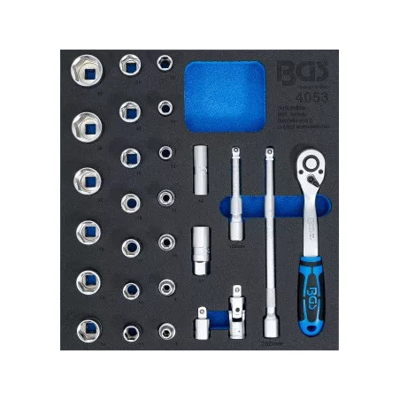 Insert de servante d'atelier 2/3 : Jeu de clé à douilles 12,5 mm (1/2) | 27 pièces