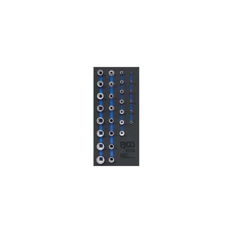 Insert de servante d'atelier 1/3 : Jeu de douilles de clé, douze pans | 6,3 mm (1/4") / 12,5 mm (1/2") | 29 pièces Insert de servante d'atelier 1/3 : Jeu de douilles de clé, douze pans | 6,3 mm (1/4") / 12,5 mm (1/2") | 29 pièces