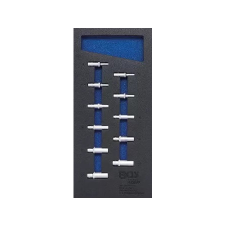 Insert de servante d'atelier 1/3 : Douilles pour clé, six pans | 6,3 mm (1/4") | 4 - 13 mm | longues | 11 pièces