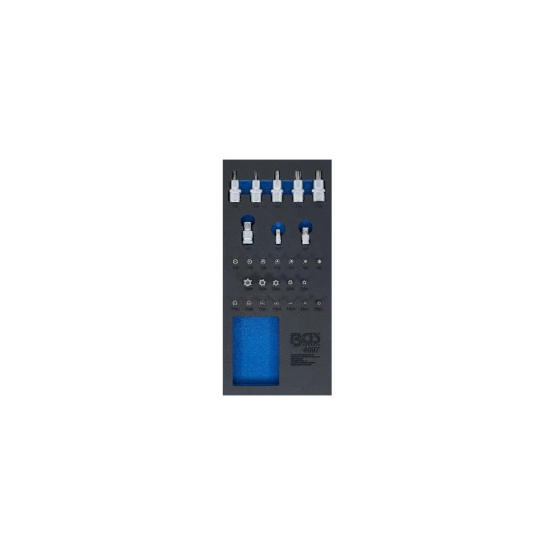 Insert de servante d'atelier 1/3 : Assortiment d’embouts et de douilles à embouts | 27 pièces Insert de servante d'atelier 1/3 : Assortiment d’embouts et de douilles à embouts | 27 pièces