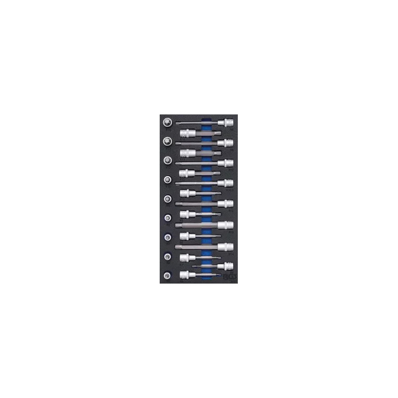 Insert de servante d’atelier 1/3: Jeu de douilles à embouts | 12,5 mm (1/2") | Profil cannelé (pour Ribe) | 25 pièces Insert de servante d’atelier 1/3: Jeu de douilles à embouts | 12,5 mm (1/2") | Profil cannelé (pour Ribe) | 25 pièces