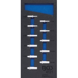 Insert de servante d'atelier 1/3 : Douilles pour clé, six pans | 6,3 mm (1/4") | en pouces | longues |11 pièces