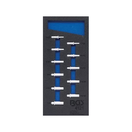 Insert de servante d'atelier 1/3 : Douilles pour clé, six pans | 6,3 mm (1/4") | en pouces | longues |11 pièces