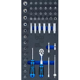 Insert de servante d’atelier 1/3 : Jeu de douilles | 6,3 mm (1/4") | 50 pièces