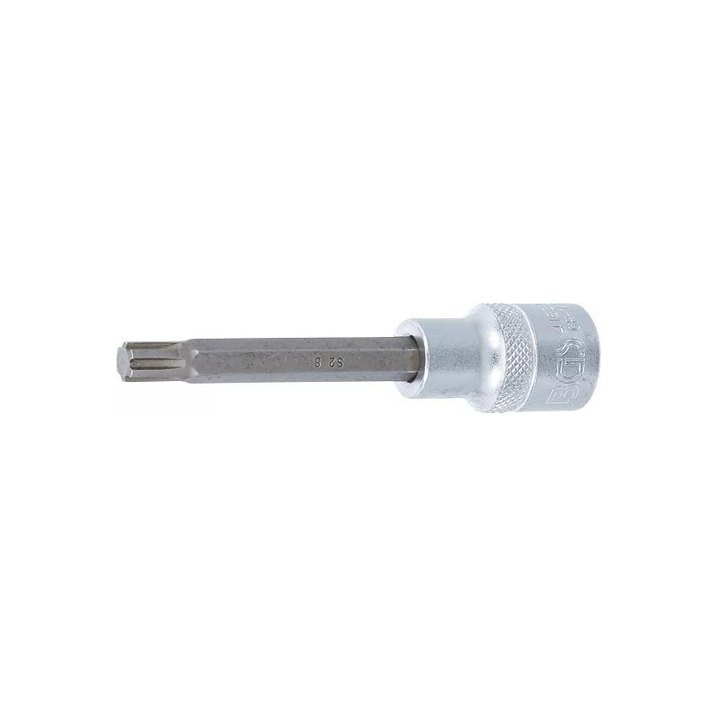 Douilles à embouts | longueur 100 mm | 12,5 mm (1/2") | profil cannelé (pour RIBE) M8