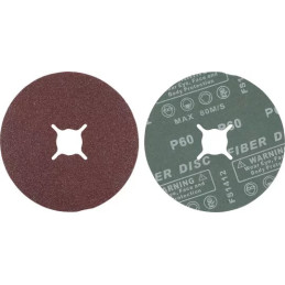 Jeu de disques abrasifs à fibres | grain 60 | oxyde d’aluminium | 10 pièces