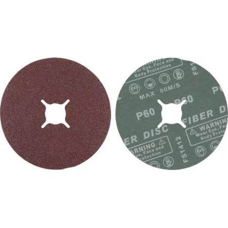 Jeu de disques abrasifs à fibres | grain 60 | oxyde d’aluminium | 10 pièces
