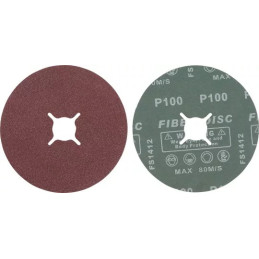 Jeu de disques abrasifs à fibres | grain 100 | oxyde d’aluminium | 10 pièces