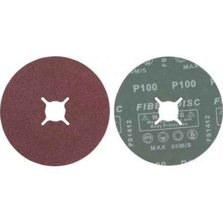 Jeu de disques abrasifs à fibres | grain 100 | oxyde d’aluminium | 10 pièces