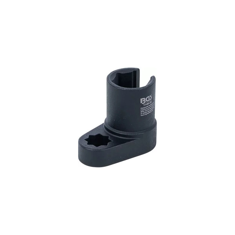 Douille pour sonde Lambda | avec angle | 12,5 mm (1/2") double carré | 22 mm | fente 11 mm Douille pour sonde Lambda | avec angle | 12,5 mm (1/2") double carré | 22 mm | fente 11 mm