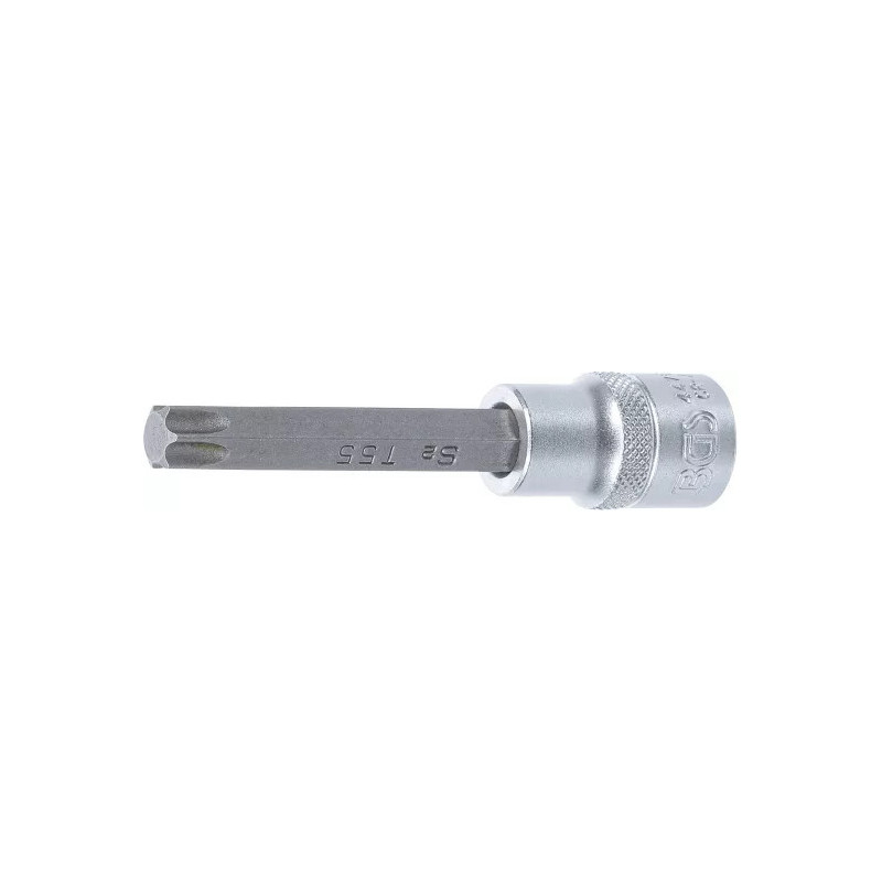 Douille à embouts | longueur 100 mm | 12,5 mm (1/2") | profil T (pour Torx) T55 Douille à embouts | longueur 100 mm | 12,5 mm (1/2") | profil T (pour Torx) T55