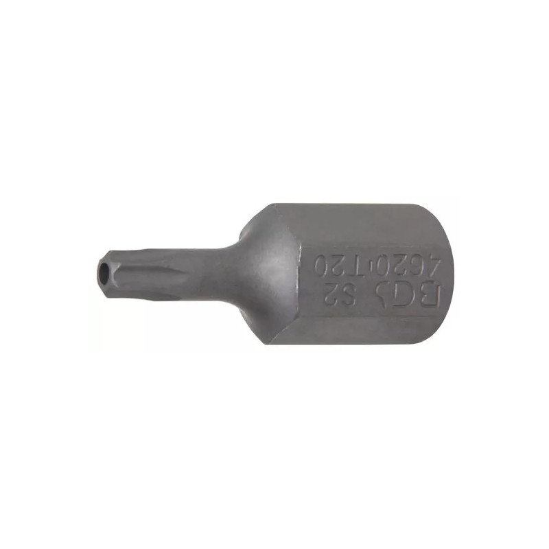 Embout | Longueur 30 mm | 10 mm (3/8") | profil T (pour Torx) avec perçage T20 Embout | Longueur 30 mm | 10 mm (3/8") | profil T (pour Torx) avec perçage T20