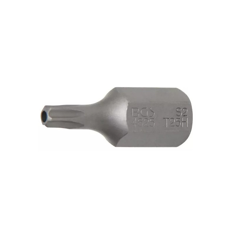 Embout | Longueur 30 mm | 10 mm (3/8") | profil T (pour Torx) avec perçage T25 Embout | Longueur 30 mm | 10 mm (3/8") | profil T (pour Torx) avec perçage T25