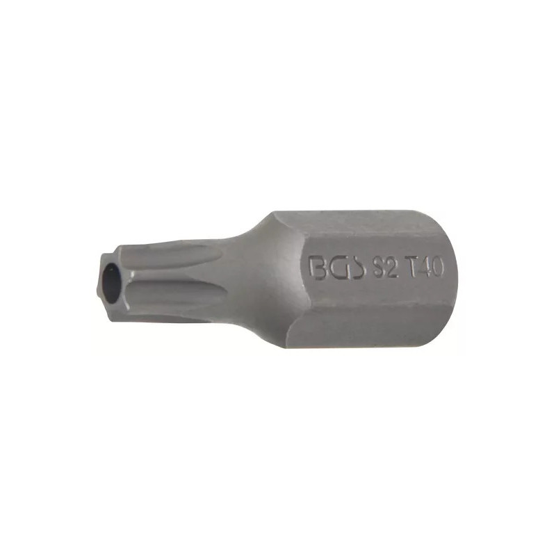 Embout | Longueur 30 mm | 10 mm (3/8") | profil T (pour Torx) avec perçage T40 Embout | Longueur 30 mm | 10 mm (3/8") | profil T (pour Torx) avec perçage T40