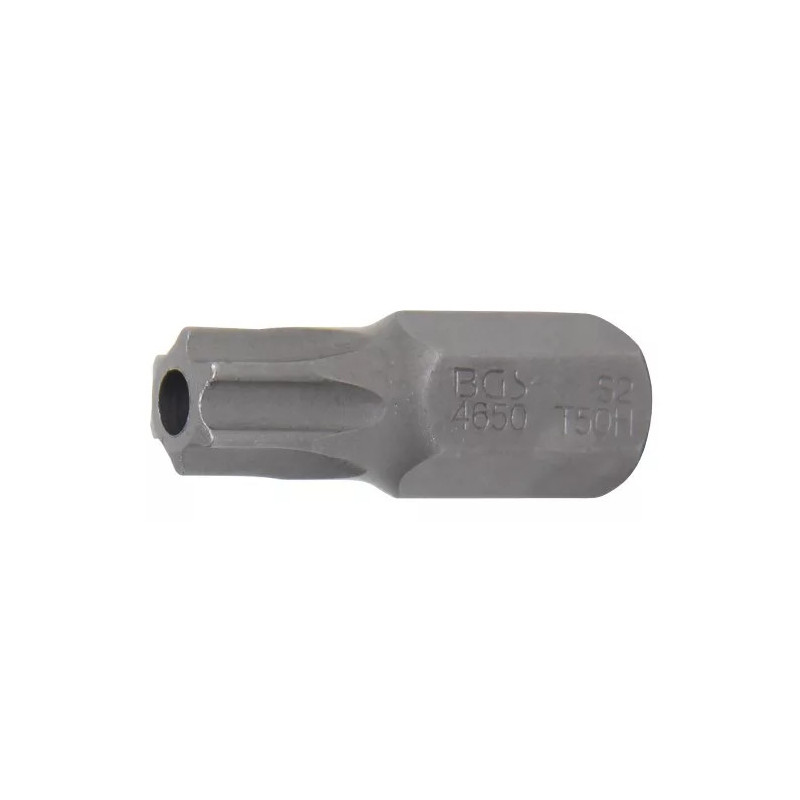 Embout | Longueur 30 mm | 10 mm (3/8") | profil T (pour Torx) avec perçage T50 Embout | Longueur 30 mm | 10 mm (3/8") | profil T (pour Torx) avec perçage T50