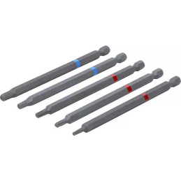 Jeu d’embouts | entraînement six pans mâle, 6,3 mm (1/4") | six pans femelle profil T (pour Torx) | longueur 110 mm | 5 pièces