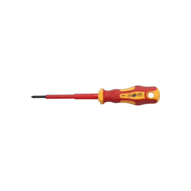 Tournevis spécial VDE | cruciforme PH0 | longueur de la lame 75 mm Tournevis spécial VDE | cruciforme PH0 | longueur de la lame 75 mm