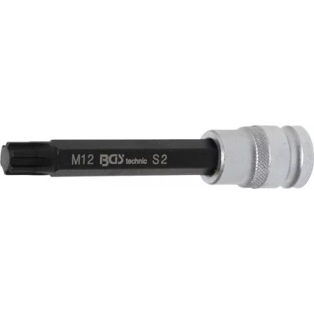 Douilles à embouts | longueur 120 mm | 12,5 mm (1/2") | profil cannelé (pour RIBE) M12