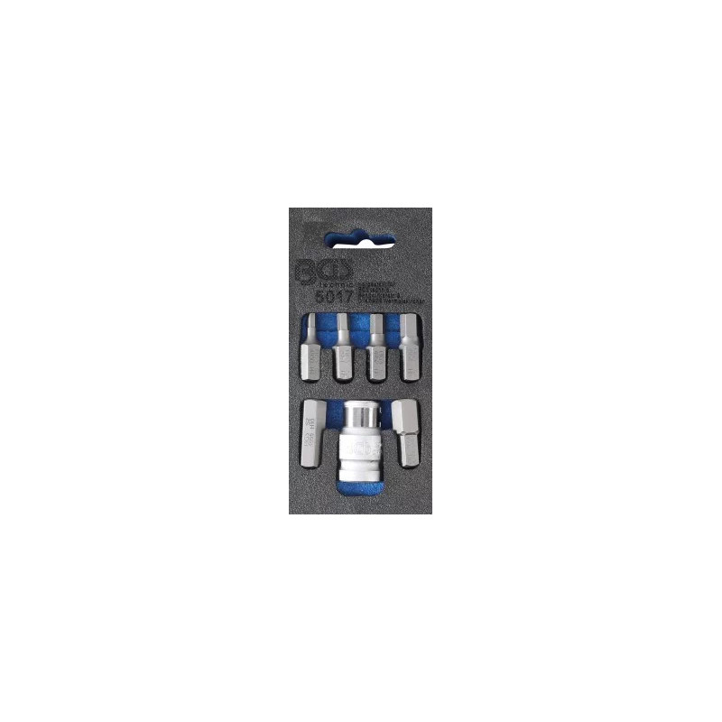 Jeu d’embouts pour tournevis | 10 mm (3/8") / six pans intérieurs | 7 pièces Jeu d’embouts pour tournevis | 10 mm (3/8") / six pans intérieurs | 7 pièces