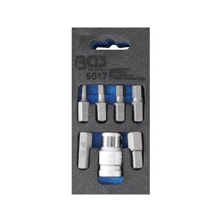 Jeu d’embouts pour tournevis | 10 mm (3/8") / six pans intérieurs | 7 pièces