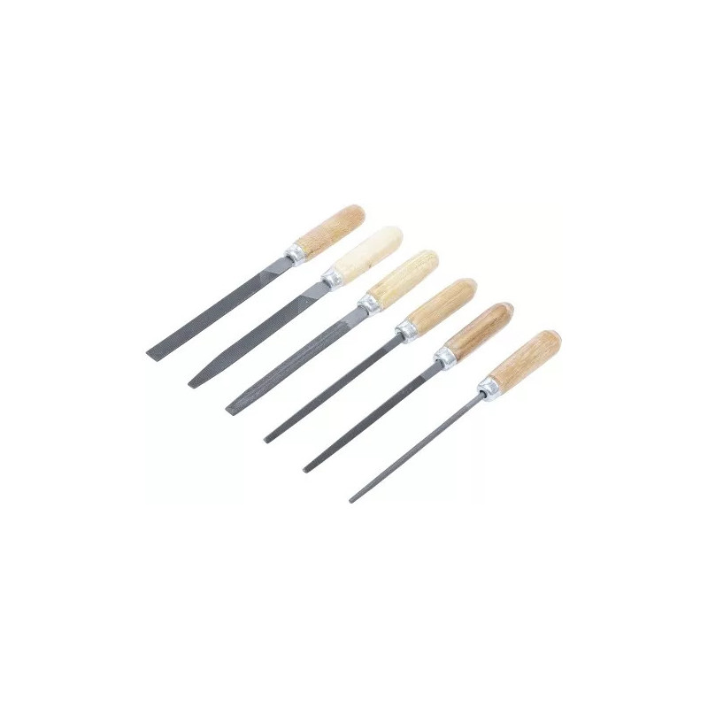 Jeu de limes aiguilles | Manche en bois | 100 mm | 6 pièces Jeu de limes aiguilles | Manche en bois | 100 mm | 6 pièces