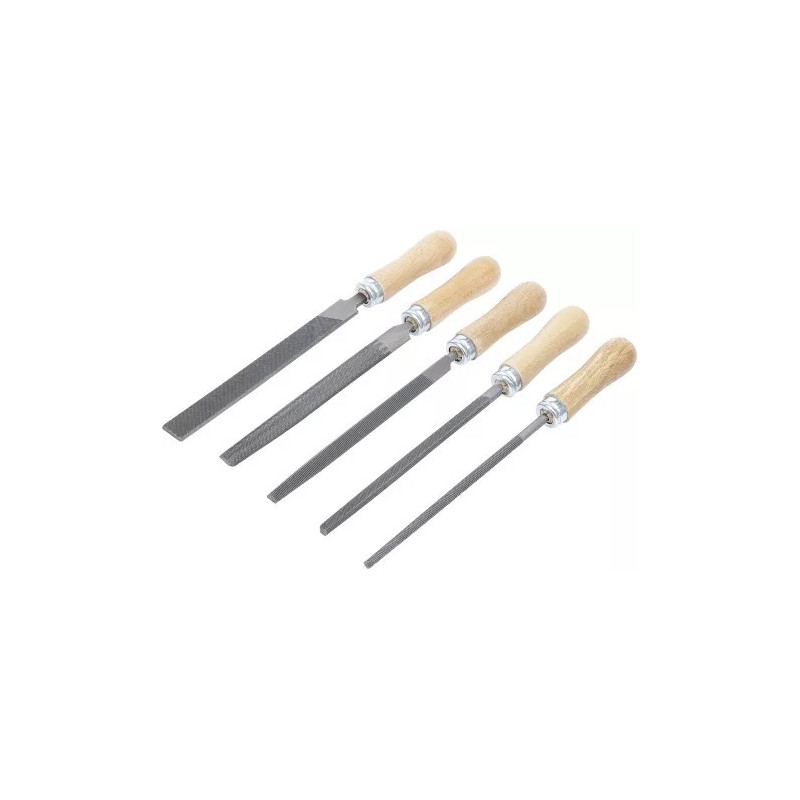 Jeu de limes | Manche en bois | 150 mm | 5 pièces Jeu de limes | Manche en bois | 150 mm | 5 pièces