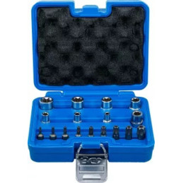 Jeu d'embouts et de clés à douille | profil E / profil T (pour Torx) | 17 pièces