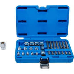 Jeu d'embouts et de clés à douille | profil E / profil T (pour Torx) | 30 pièces