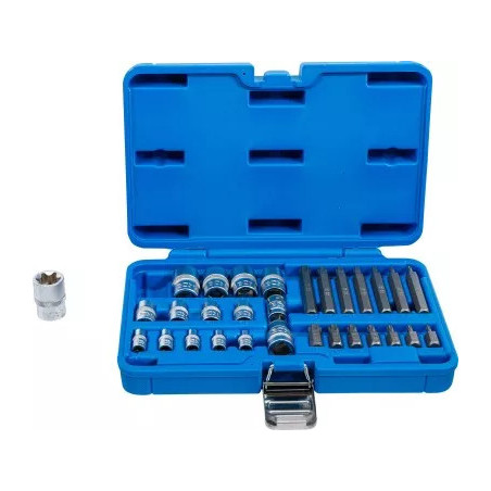 Jeu d'embouts et de clés à douille | profil E / profil T (pour Torx) | 30 pièces