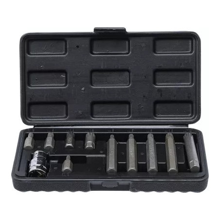 Jeu d'embouts | 10 mm (3/8") | Polygone femelle (pour XZN) | 11 pièces