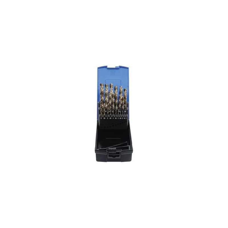 Boite de forets hélicoïdaux | HSS-G M35 | acier de cobalt | 1 - 13 mm | 25 pièces Boite de forets hélicoïdaux | HSS-G M35 | acier de cobalt | 1 - 13 mm | 25 pièces