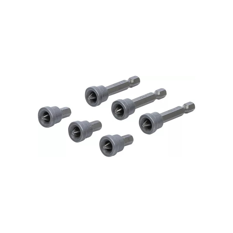Jeu d’embouts avec butée de profondeur | pour plaques de carton-plâtre | hexagone mâle 6,3 mm (1/4") | cruciforme PH2 | 6 pièces Jeu d’embouts avec butée de profondeur | pour plaques de carton-plâtre | hexagone mâle 6,3 mm (1/4") | cruciforme PH2 | 6 pièces
