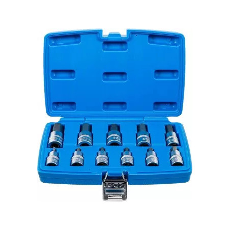 Jeu de douilles à embouts | 12,5 mm (1/2") | six pans intérieurs 7/32" - 13/16" | en pouce | 11 pièces