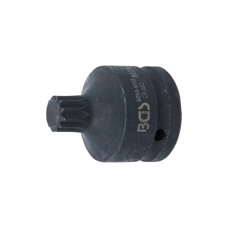 Douille à embouts à choc | longueur 55 mm | 20 mm (3/4") | denture multiple intérieure (pour XZN) M18