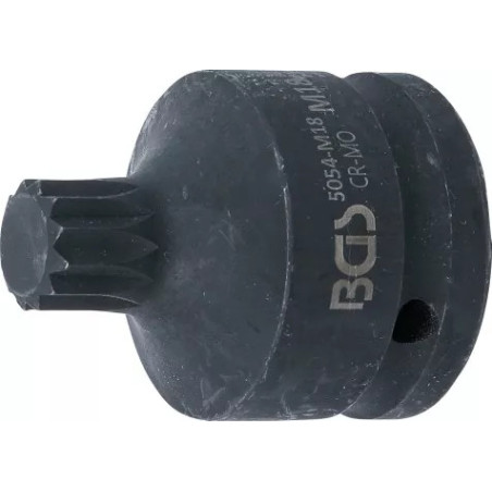 Douille à embouts à choc | longueur 55 mm | 20 mm (3/4") | denture multiple intérieure (pour XZN) M18