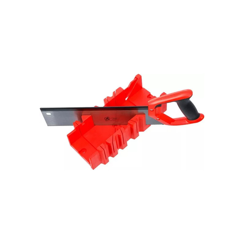 Boîte à onglets matière plastique | 300 x 130 x 80 mm | avec scie à dos Boîte à onglets matière plastique | 300 x 130 x 80 mm | avec scie à dos