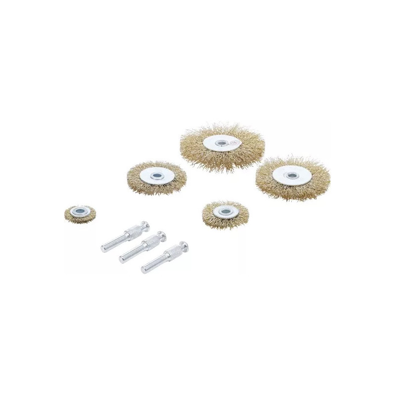 Jeu de brosses à fil d’acier | Ø 25 - 75 mm | 8 pièces Jeu de brosses à fil d’acier | Ø 25 - 75 mm | 8 pièces