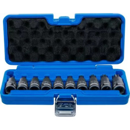 Jeu de douilles à embouts à choc | 12,5 mm (1/2") | Profil T (pour Torx) T20 - T70 | 10 pièces