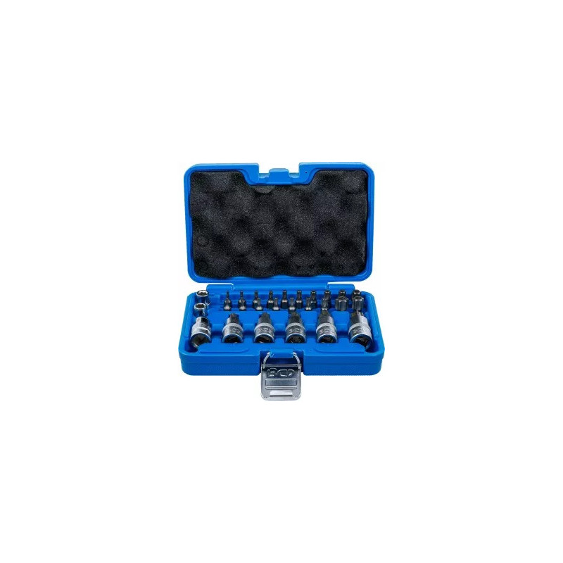 Jeu d’embouts et de douilles à embouts | 12,5 mm (1/2") | profil T (pour Torx) | 27 pièces Jeu d’embouts et de douilles à embouts | 12,5 mm (1/2") | profil T (pour Torx) | 27 pièces