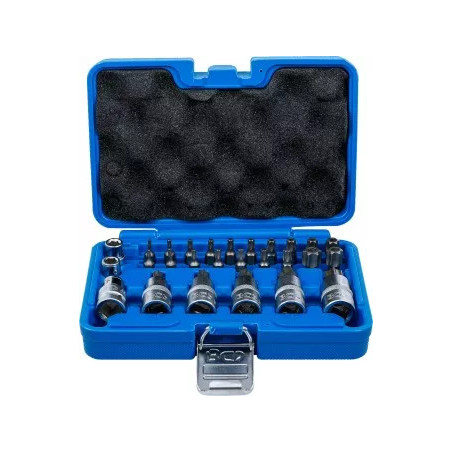 Jeu d’embouts et de douilles à embouts | 12,5 mm (1/2") | profil T (pour Torx) | 27 pièces
